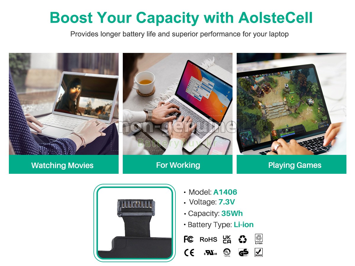 Apple MacBook Air Core I7 1.8GHZ 11 inch A1370(EMC 2471) 대체 배터리