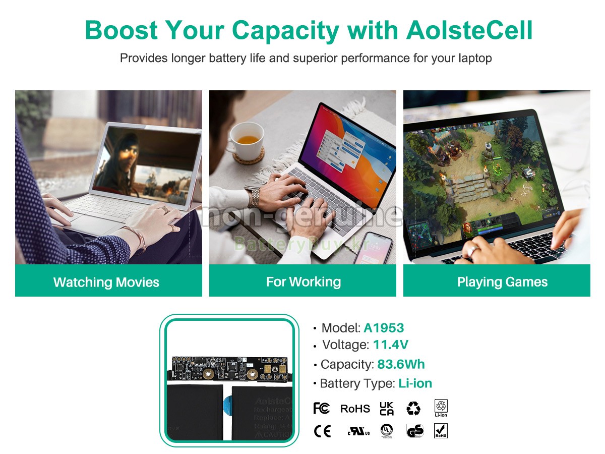 Apple MacBook Pro Core I9 2.9G 15 inch TOUCH/2018 대체 배터리