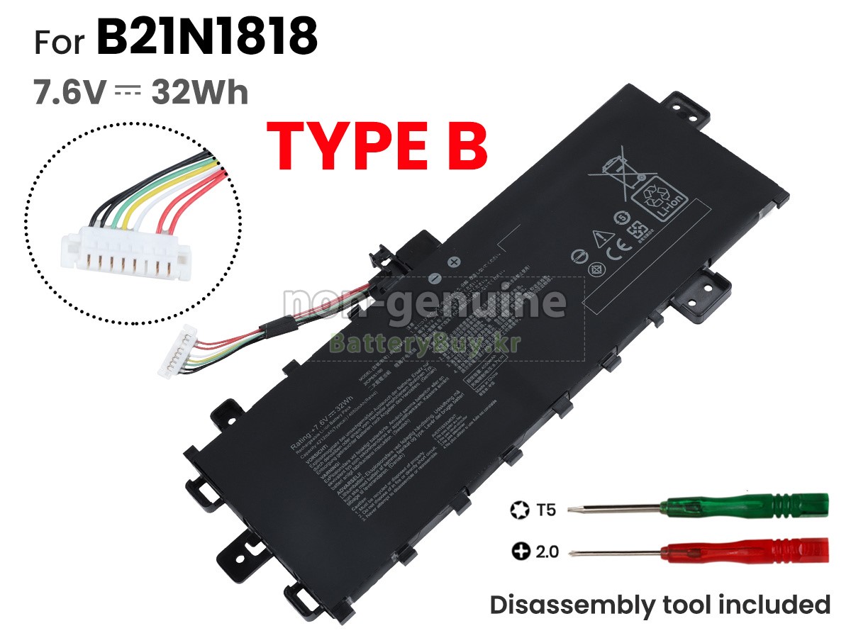 Asus B21N1818 대체 배터리