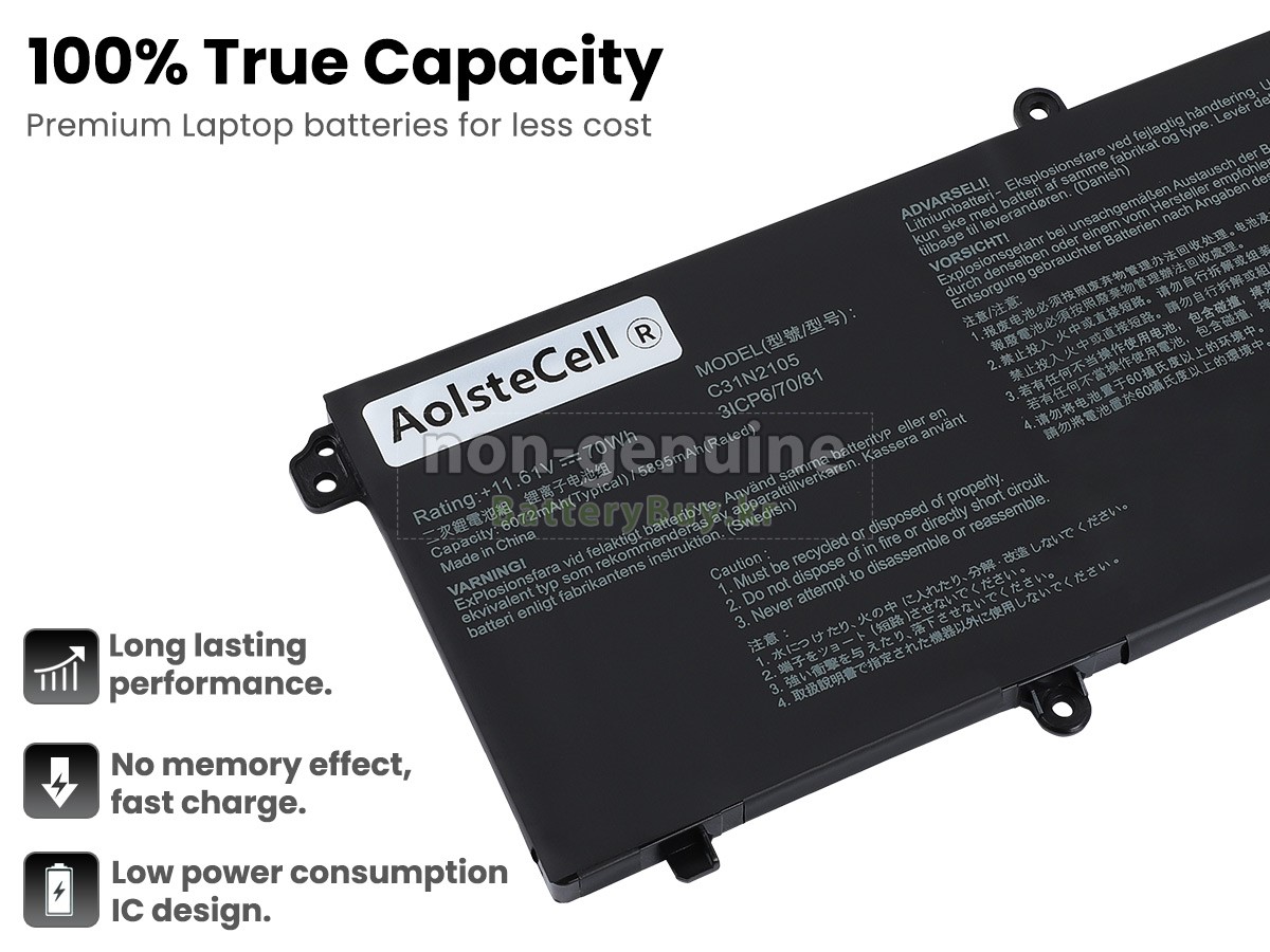Asus ZenBook 14 OLED UM3402YA-KM089W 대체 배터리