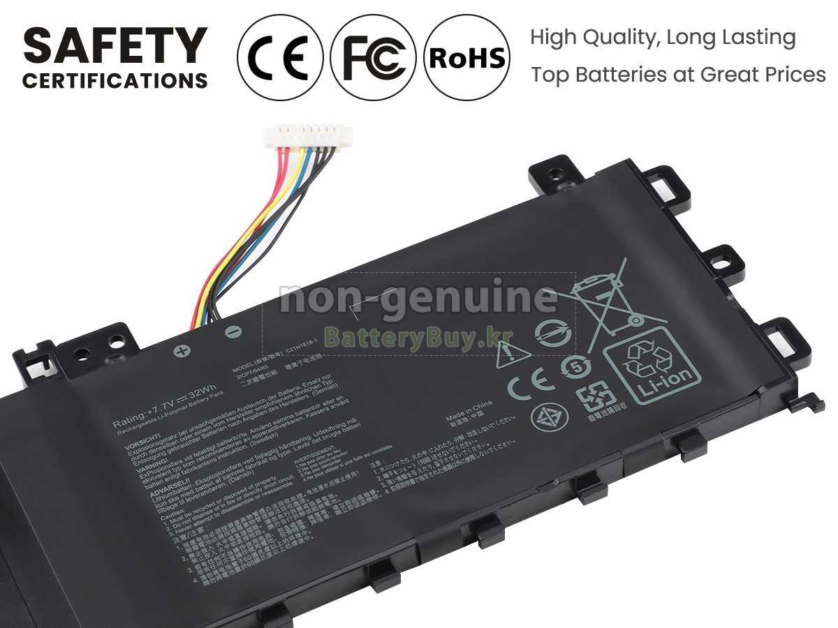 Asus B21N1818 대체 배터리