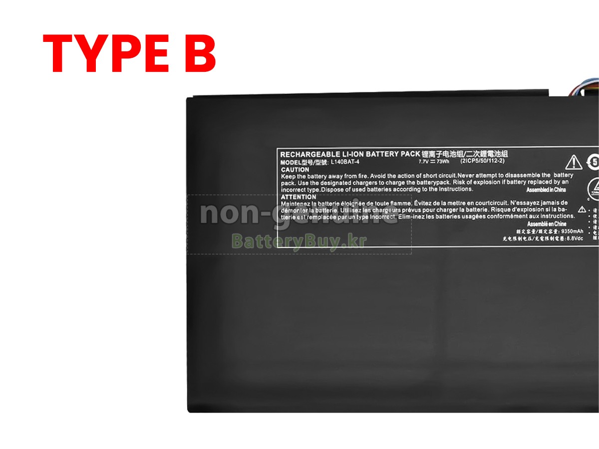 Clevo 6-87-L140S-72B01 대체 배터리