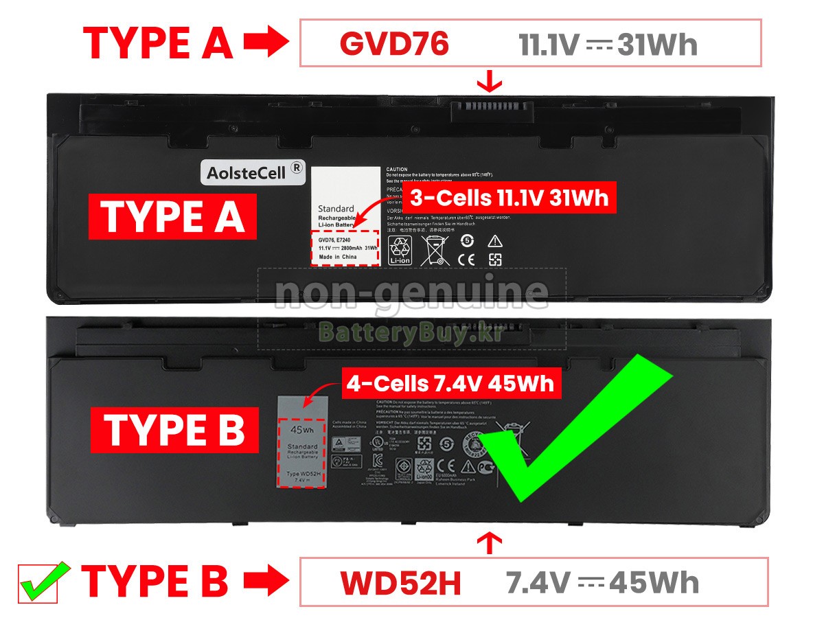Dell F3G33 대체 배터리