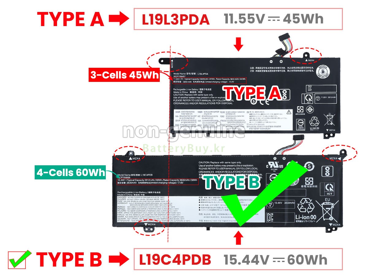 Lenovo THINKBOOK 15 G3 ACL-21A400C0UA 대체 배터리