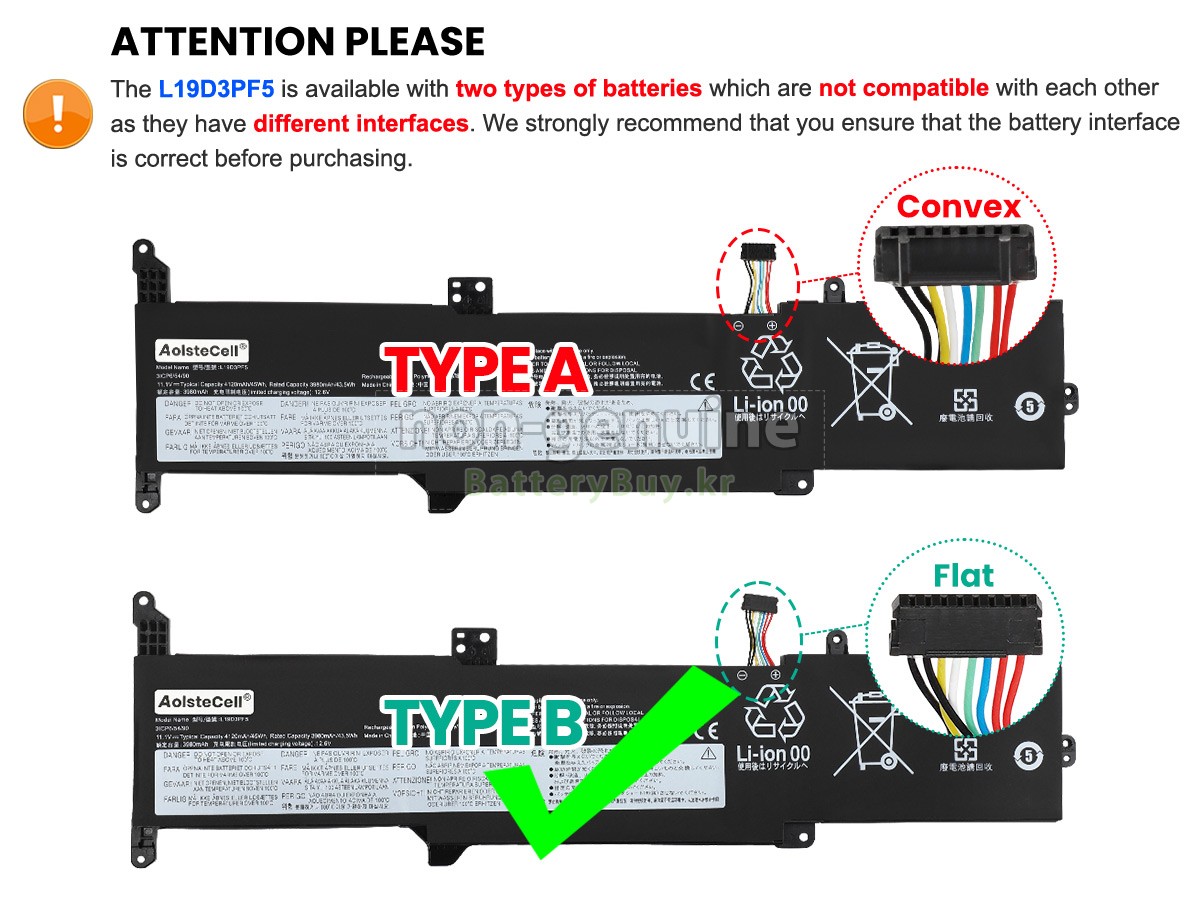 Lenovo L19D3PF5 대체 배터리