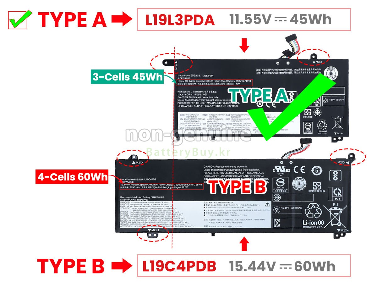 Lenovo THINKBOOK 15 G3 ACL-21A400C0UA 대체 배터리