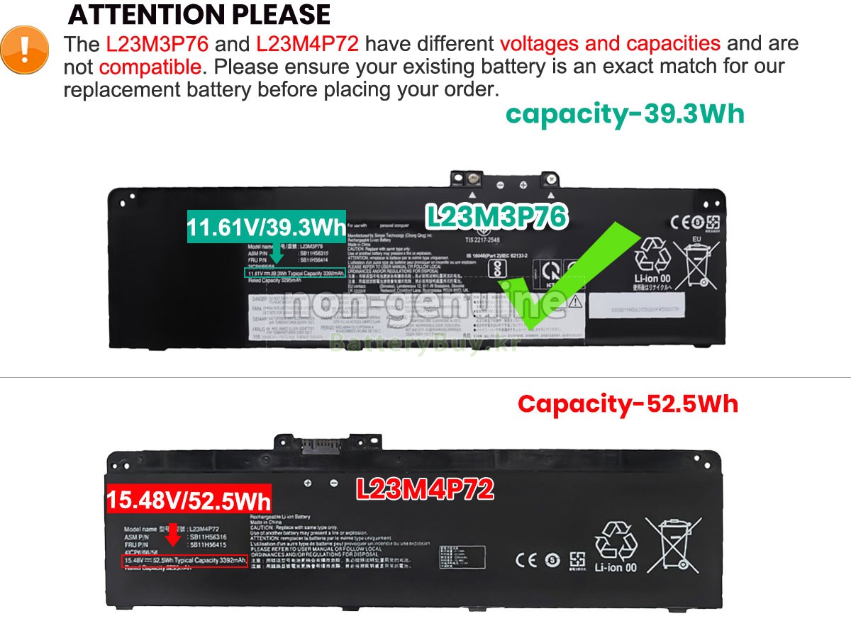 Lenovo ThinkPad T14 GEN 5-21ML002WHV 대체 배터리