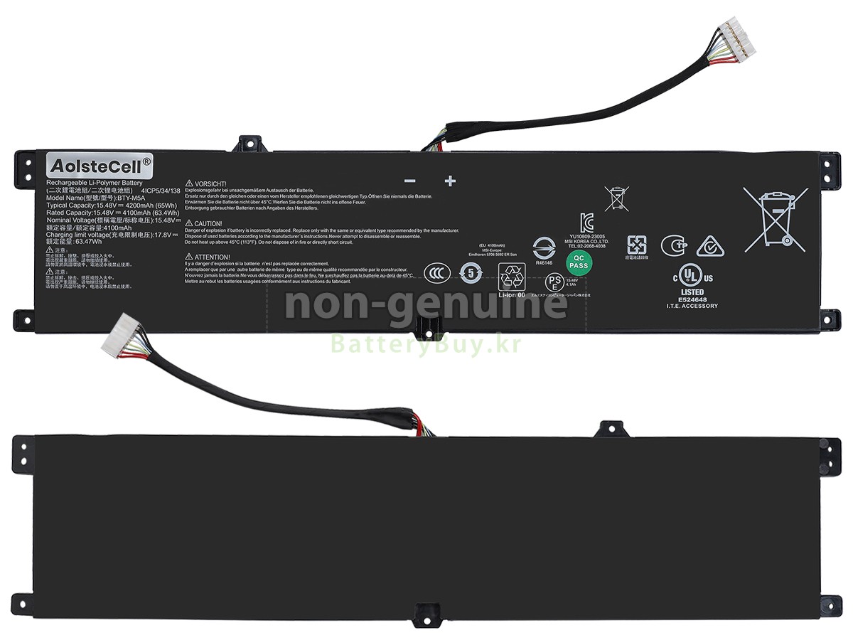MSI CREATOR M16 HX C14VEG-446SP 대체 배터리