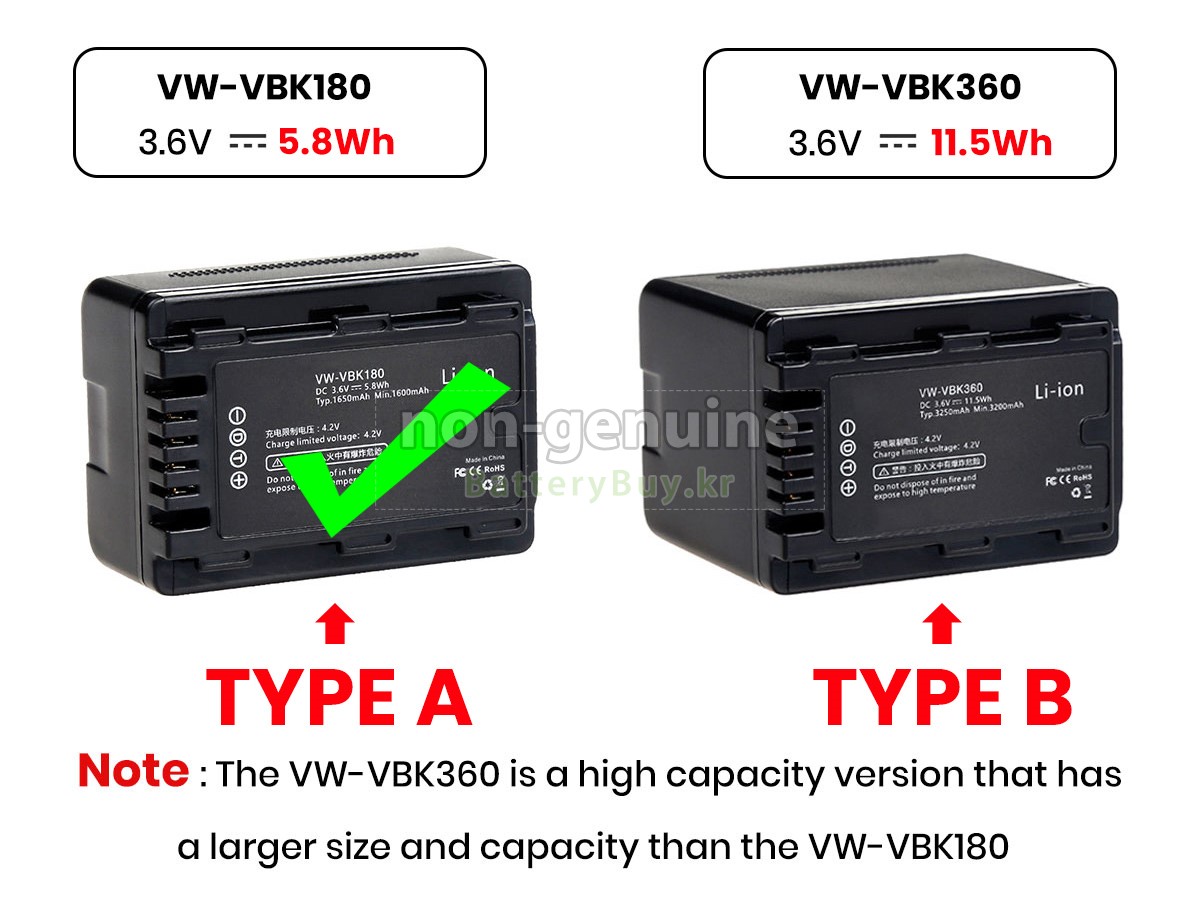 Panasonic HDC-TM35 대체 배터리
