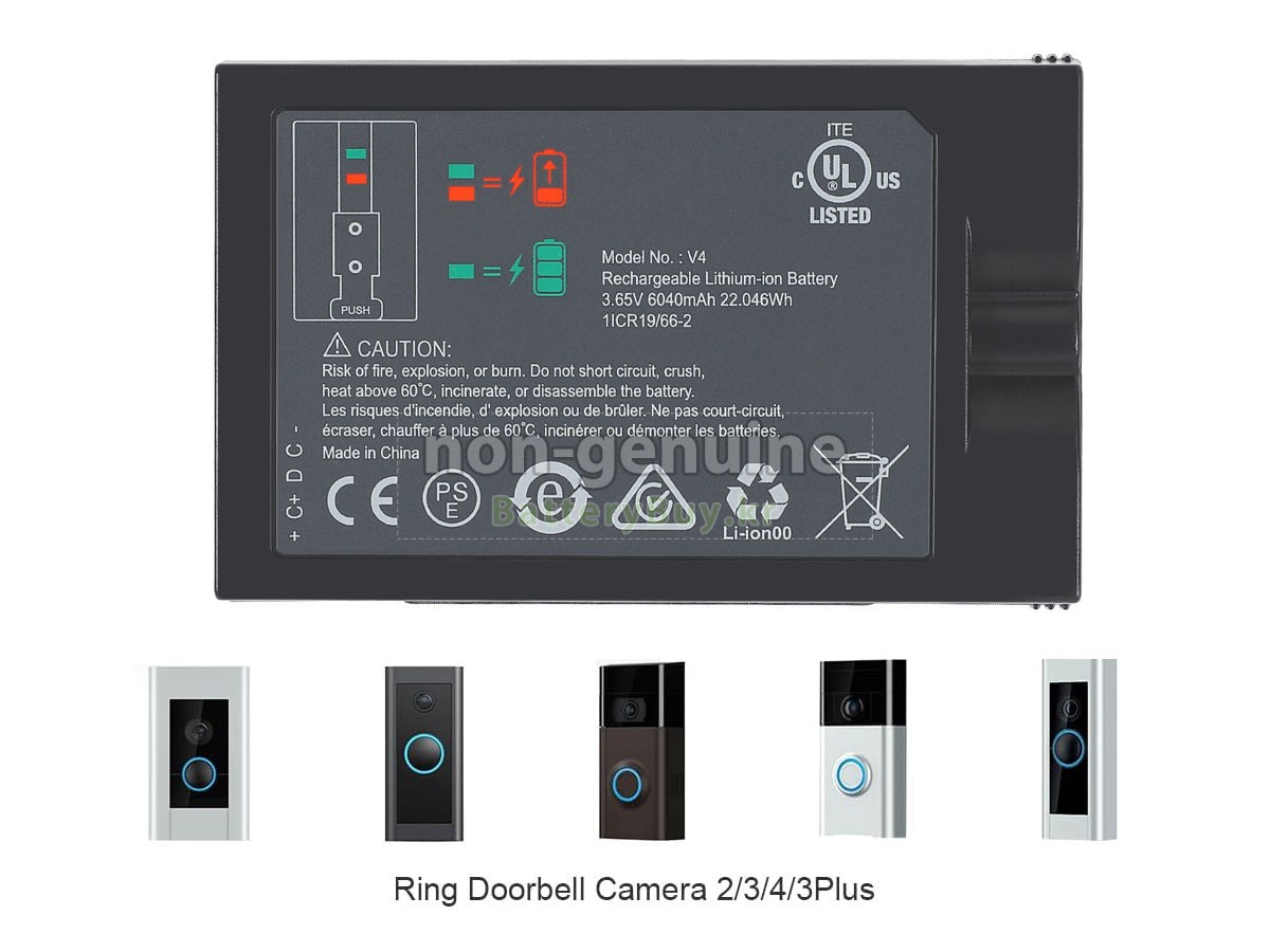 Ring VIDEO DOORBELL 3 PLUS J743 대체 배터리